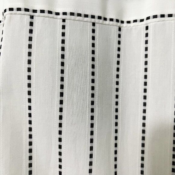 Worthington‎ White Long Sleeve Black Dobby Stripe Button Down Blouse NWT Small - Picture 7 of 12